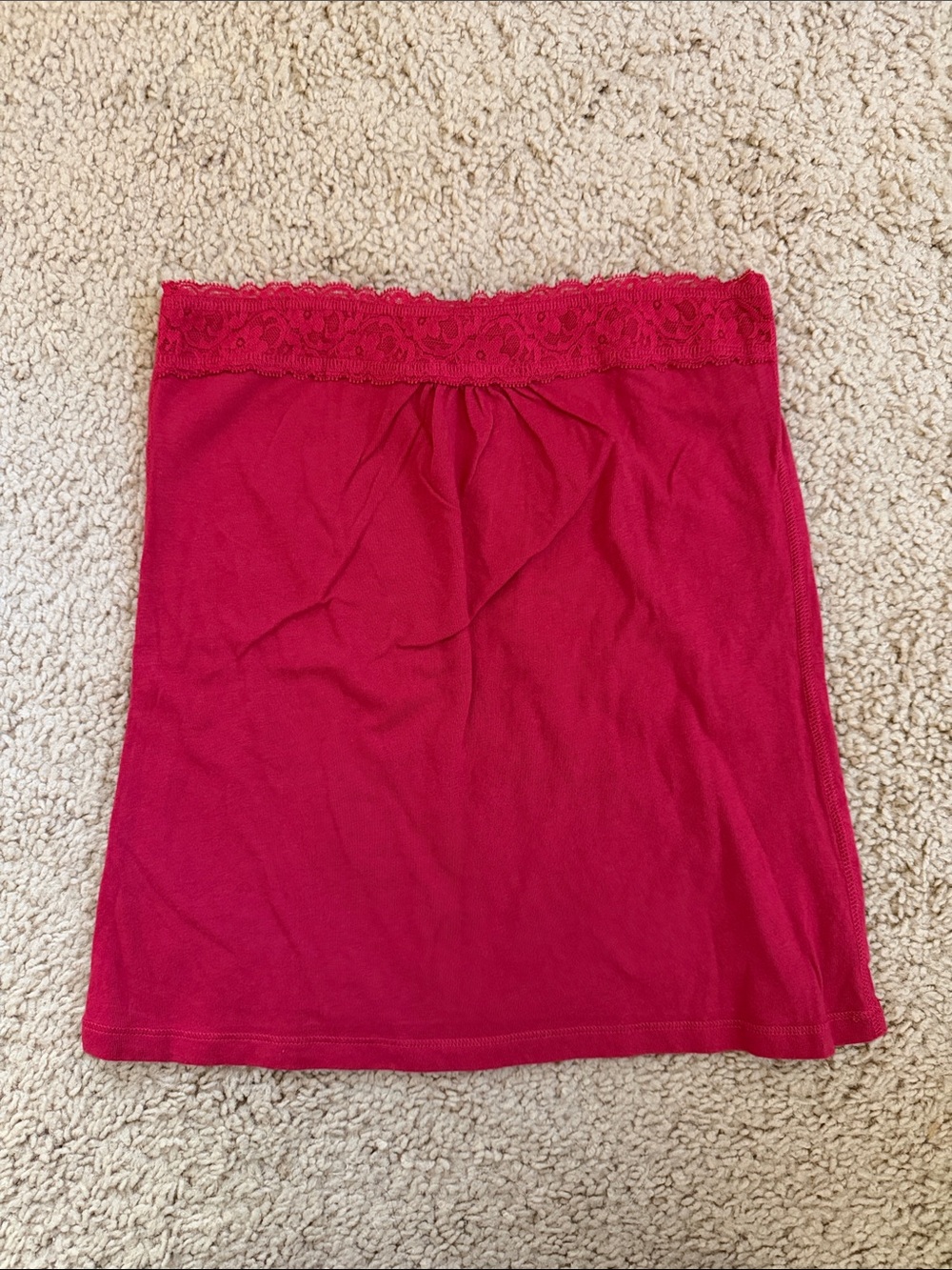 Brandy melville red lucky lace tube top
